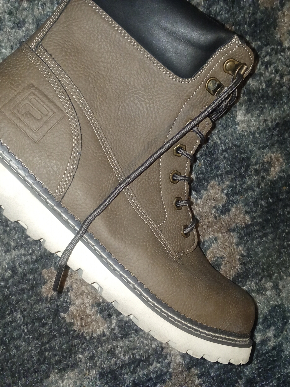 Fila Men's Taupe Lace-Up Ankle Boot with White Lug Sole